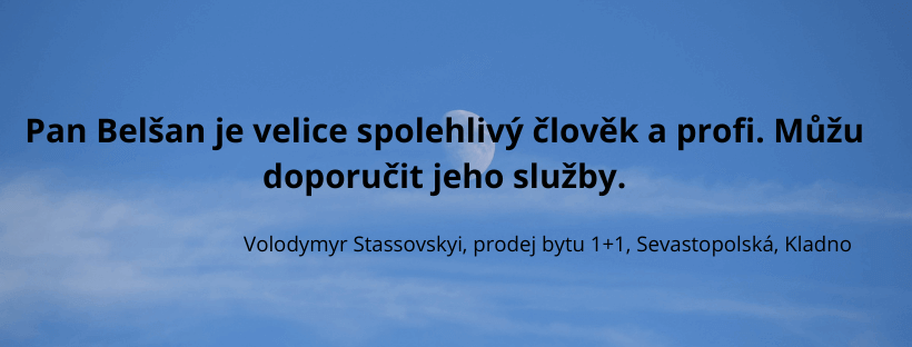 Reference spokojeného klienta Belšan Reality – prodej bytu v Kladně